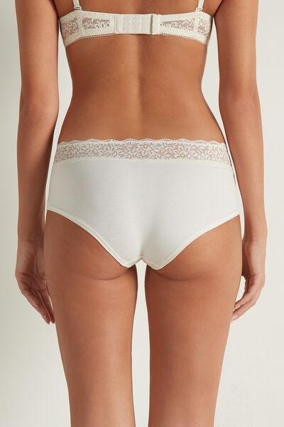 Cotton and Recycled Lace French Knickers 