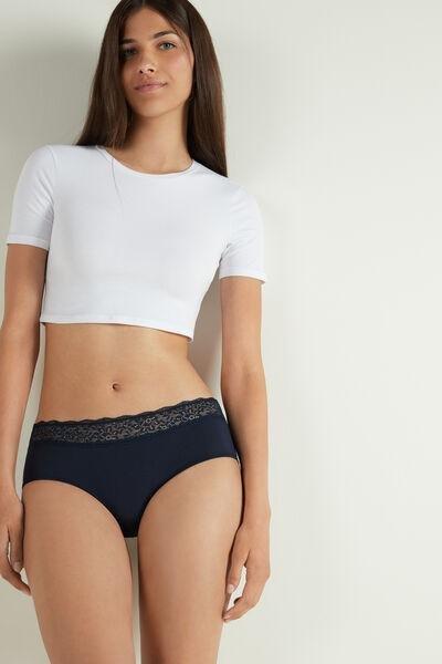 Blue High-Rise Knickers, , large image number 1
