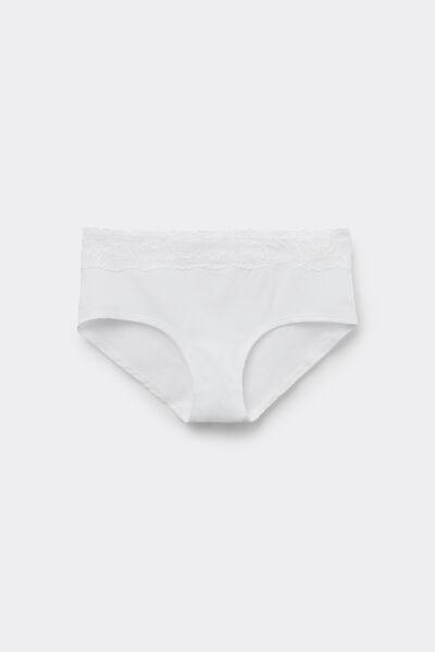White Cotton French Knickers, White, large image number 4