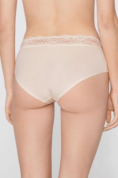 Cream Embroidered Cotton French Knickers, Ivory Cream, large image number 2