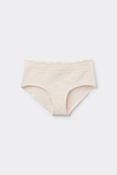 Cream Embroidered Cotton French Knickers, Ivory Cream, large image number 4
