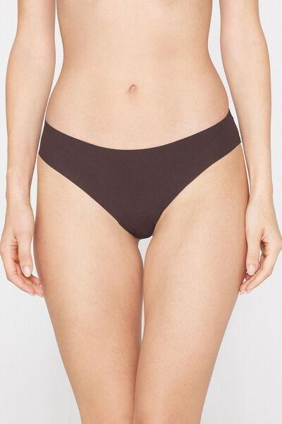 Brown Laser-Cut Recycled Microfibre Knickers, 5701_680Z, large image number 4