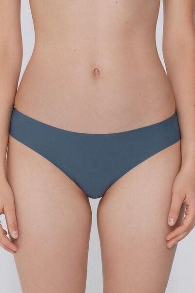Grey Laser-Cut Recycled Microfibre Knickers, , large image number 0