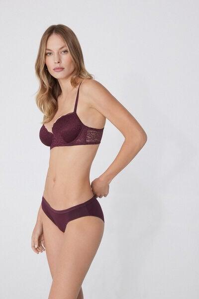 Burgundy Elasticated Panties, 5701_065Y, large image number 0