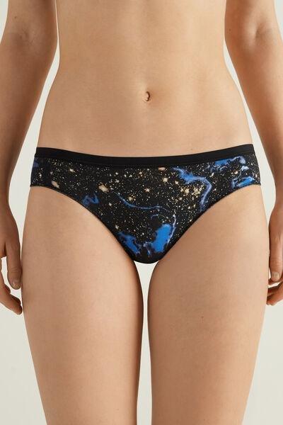 Black Printed Cotton Briefs, , large image number 1
