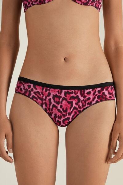 Fuchsia Animal Print Printed Cotton Briefs, , large image number 1