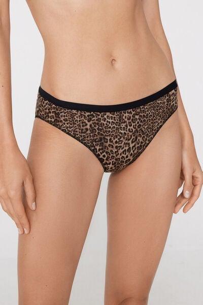 Brown Animal Print Cotton Briefs, 5701_519Z, large image number 1