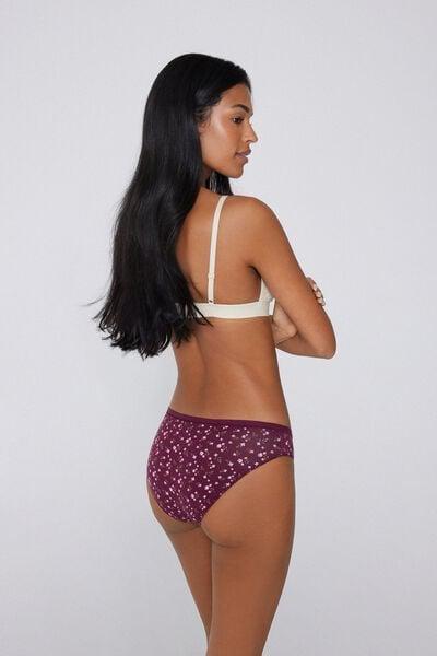 Burgundy Printed Cotton Briefs, 5701_984Y, large image number 1