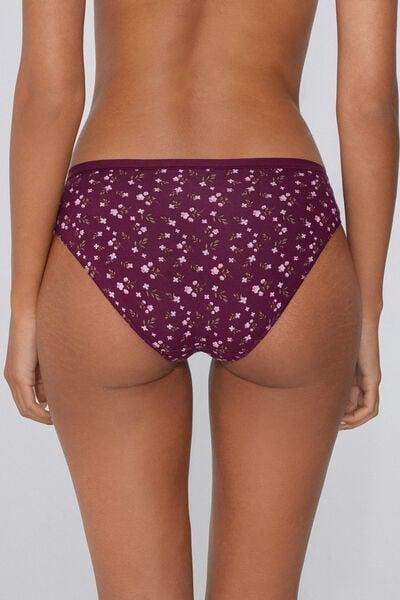 Burgundy Printed Cotton Briefs, 5701_984Y, large image number 2