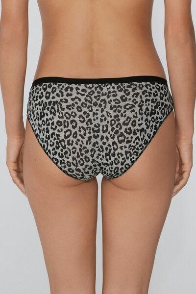 Grey Animal Print Cotton Briefs, 5701_985Y, large image number 2