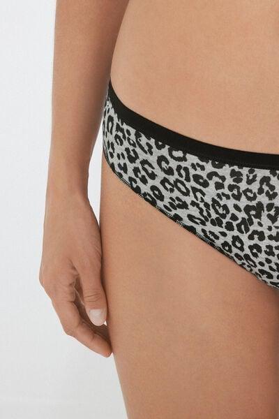 Grey Animal Print Cotton Briefs, 5701_985Y, large image number 3