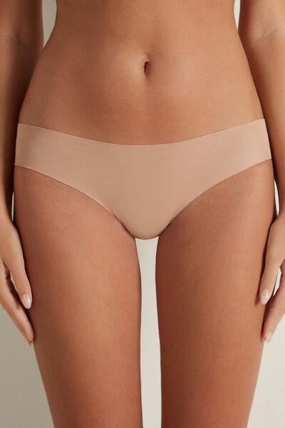 Beige Seamless Stretch Briefs, , large image number 0