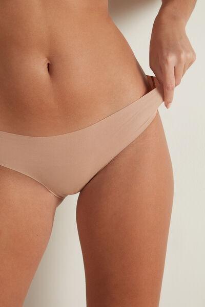 Beige Seamless Stretch Briefs, , large image number 1