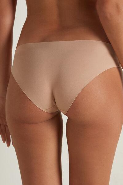 Beige Seamless Stretch Briefs, , large image number 2
