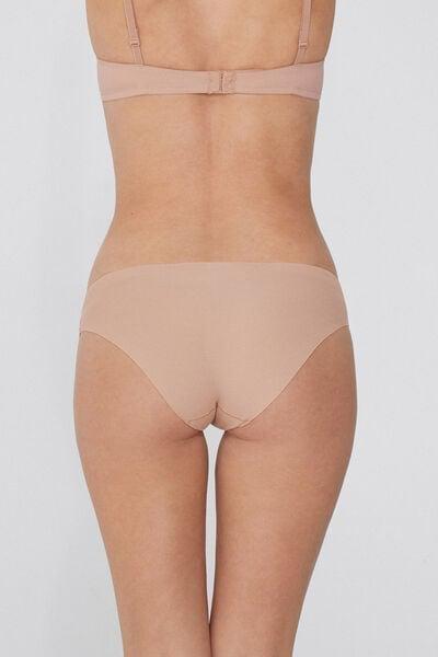 Beige Seamless Stretch Briefs, Natural Blush, medium