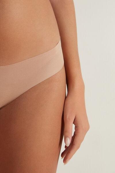 Beige Seamless Stretch Briefs, , large image number 3