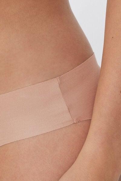 Beige Seamless Stretch Briefs, Natural Blush, large image number 3