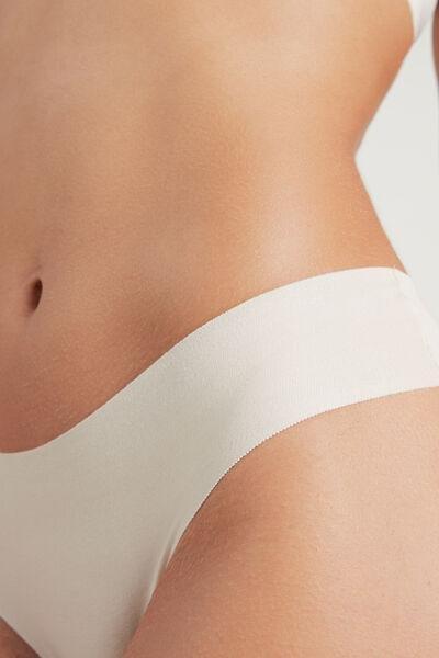 Cream Seamless Stretch Briefs, , large image number 3