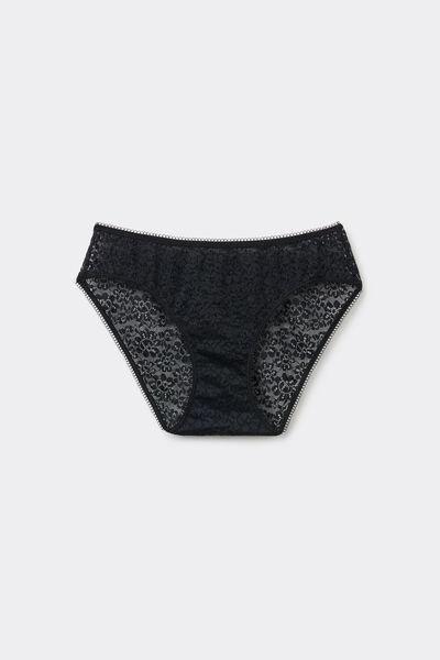 Black Crochet-Effect Briefs, Black, large image number 6