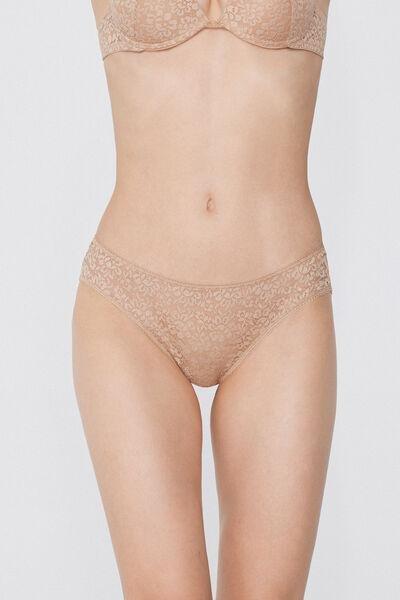 Cream Classic Lace Briefs, , large image number 1