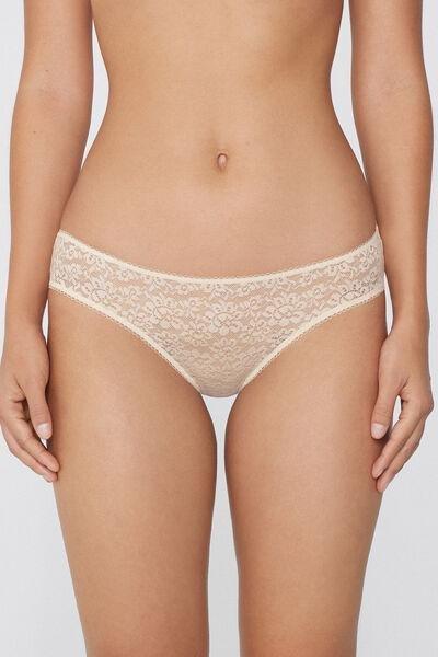 Beige Classic Lace Briefs, Ivory Cream, large image number 3