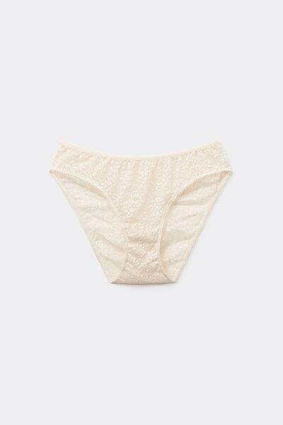 Beige Classic Lace Briefs, Ivory Cream, large image number 5