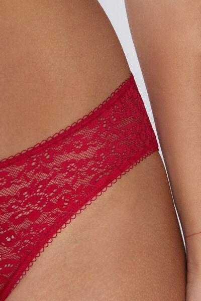 Red Classic Lace Briefs, , large image number 3