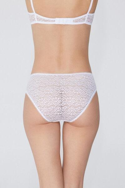 White High-Cut Recycled Lace Pants, White, large image number 2