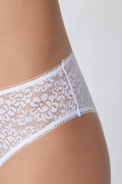 White High-Cut Recycled Lace Pants, White, large image number 3