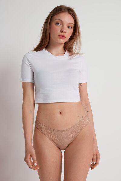 Tezenis - Nude High-Cut Recycled Lace Pants