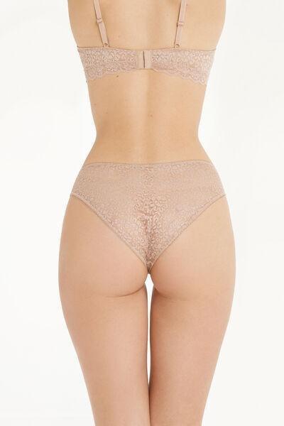 Tezenis - Nude High-Cut Recycled Lace Pants