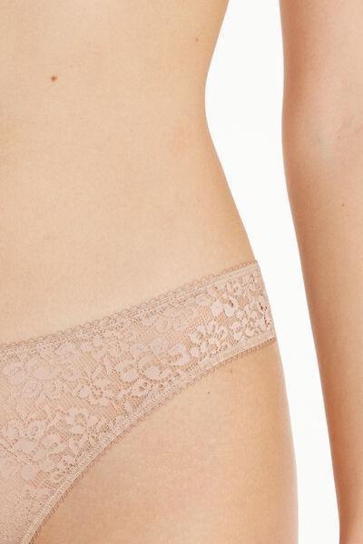 Tezenis - Nude High-Cut Recycled Lace Pants