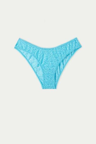 Blue High-Cut Recycled Lace Pants, 5701_257V, large image number 4