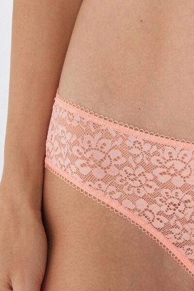 Pink Lace High-Cut Panties, 5701_514W, large image number 3