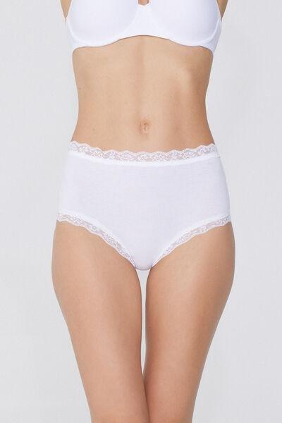 White High-Waist Knickers, White, medium