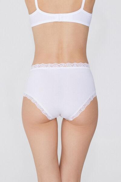 White High-Waist Knickers, White, medium