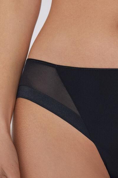 Black Essential Tulle Knickers, Black, large image number 3