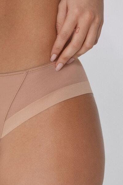 Beige Essential Tulle Knickers, Natural Blush, large image number 3