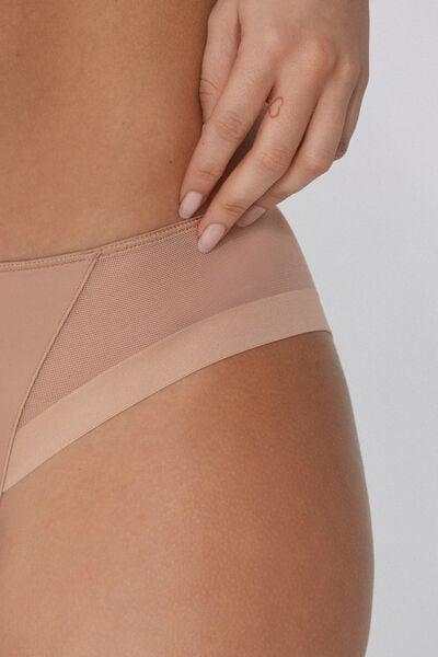 Beige Essential Tulle Knickers, Natural Blush, large image number 3