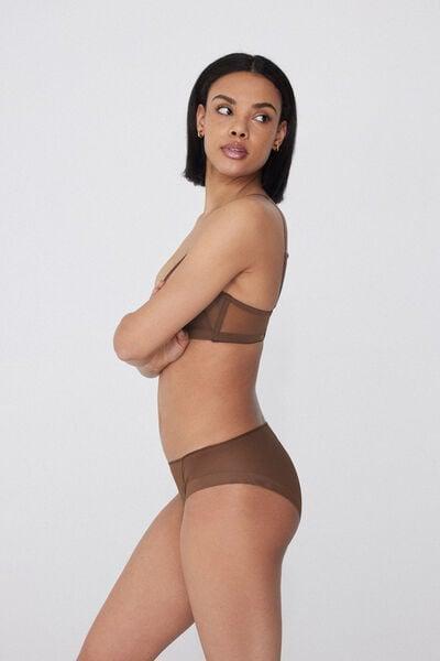 Caramel Essential Tulle Lace Knickers, 5701_304Y, medium