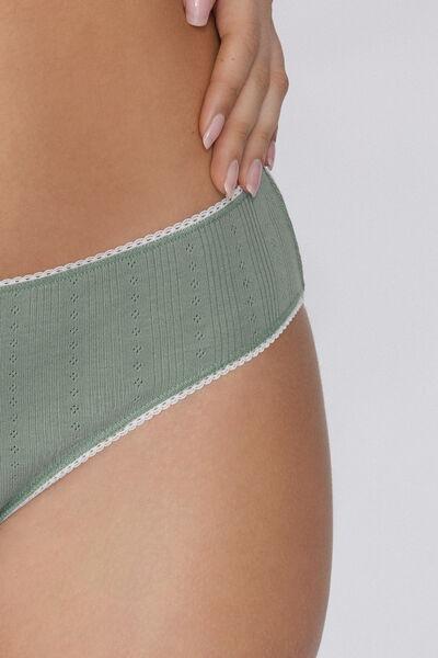 Green Fantasy Pointelle Briefs, , large image number 3