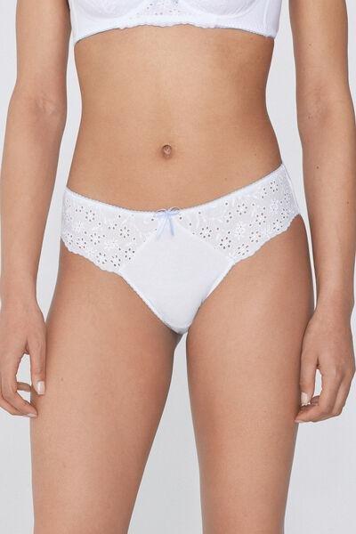 White Broderie Anglaise Knickers, , large image number 0