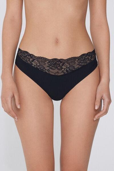 Black Laser Cut Knickers, , large image number 0