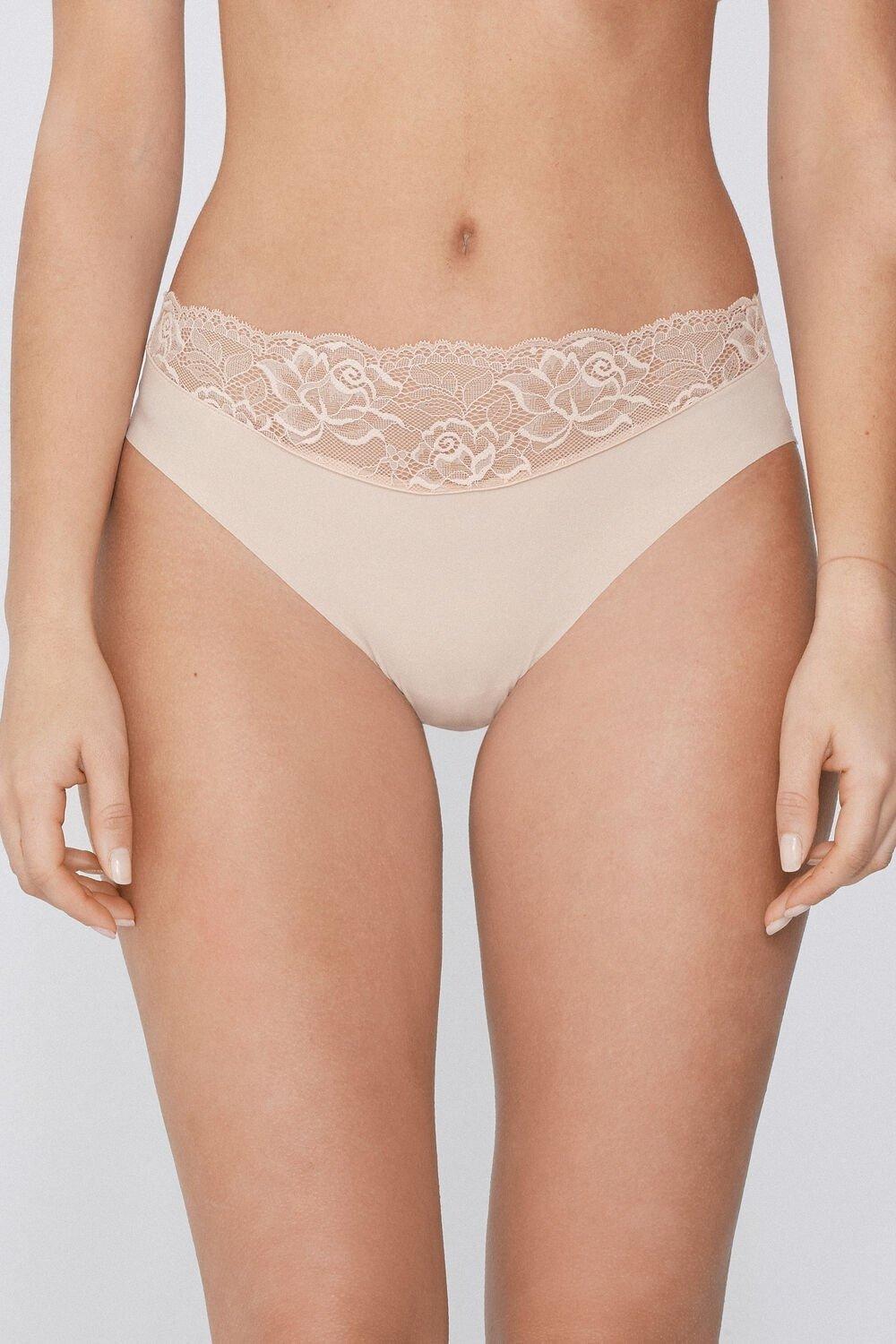 Beige Laser Cut Knickers, , large image number 2