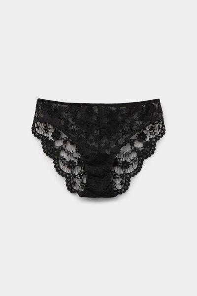 Black Eternal Cotton Lace Briefs, Black, large image number 4