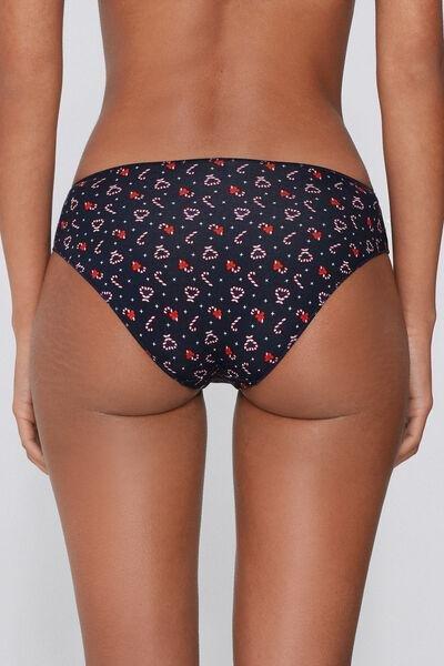 Navy All-over Christmas Print Cotton Briefs, 5701_977Y, large image number 1