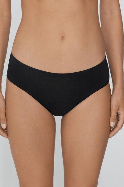 Black Heavy Flow Cotton 100% Period Pants, Black, large image number 1