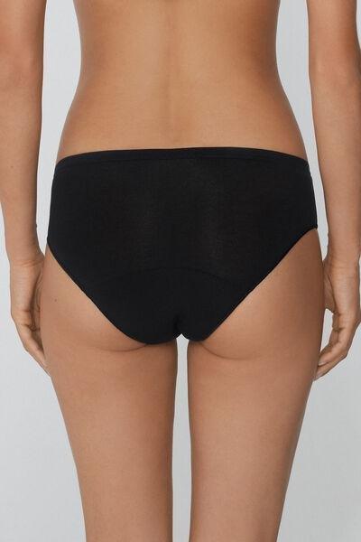 Black Heavy Flow Cotton 100% Period Pants, Black, large image number 2
