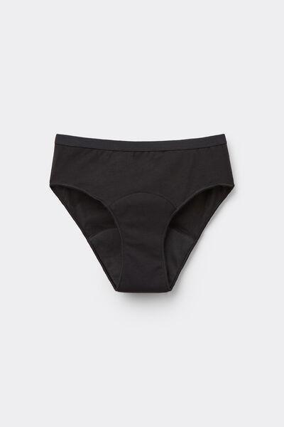 Black Heavy Flow Cotton 100% Period Pants, Black, large image number 4