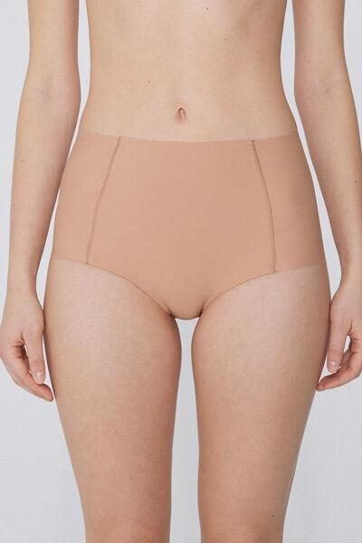 Beige Laser Cut High-Waist Knickers, , large image number 0